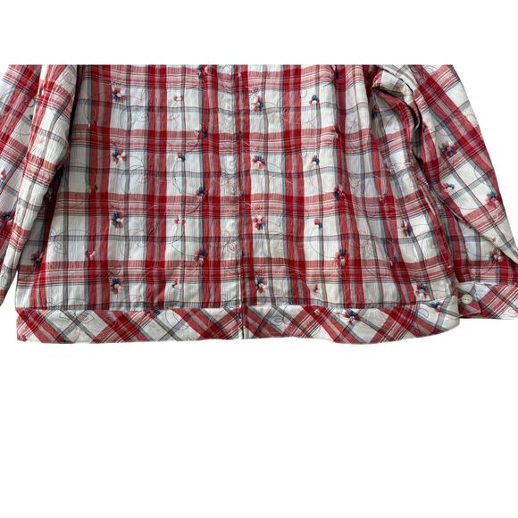 Drapers & Damons Lightweight Fireworks Lined Jacket 4th July gingham 2X Women's - Picture 7 of 11